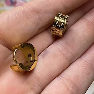 Gold Plated Four Leaf Clover Hoop Luxury Huggies’ Minimalist Earrings